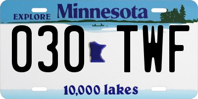 MN license plate 030TWF
