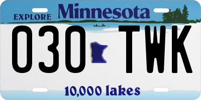 MN license plate 030TWK
