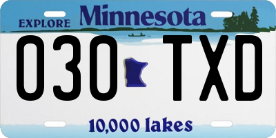 MN license plate 030TXD