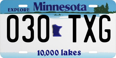 MN license plate 030TXG