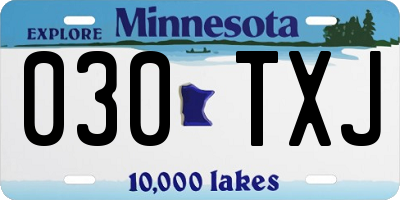 MN license plate 030TXJ