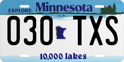 MN license plate 030TXS