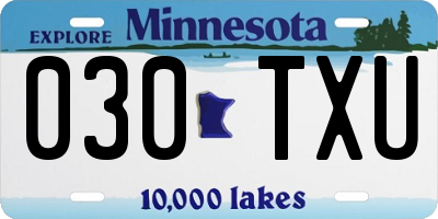 MN license plate 030TXU