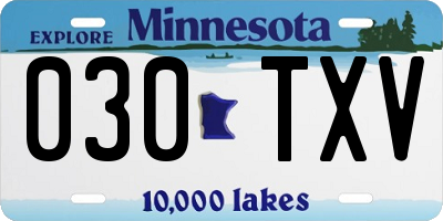 MN license plate 030TXV