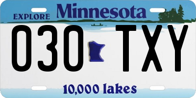 MN license plate 030TXY