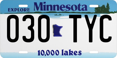 MN license plate 030TYC