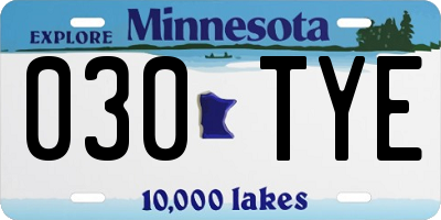 MN license plate 030TYE
