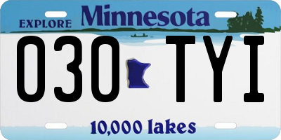 MN license plate 030TYI