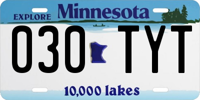 MN license plate 030TYT
