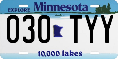 MN license plate 030TYY