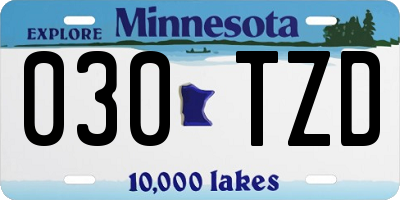 MN license plate 030TZD