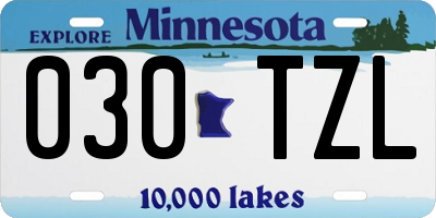 MN license plate 030TZL