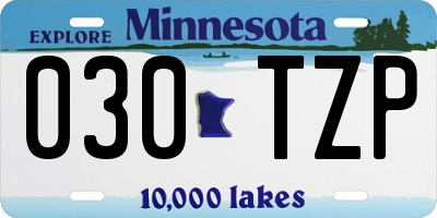 MN license plate 030TZP