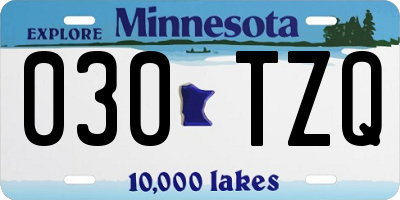MN license plate 030TZQ