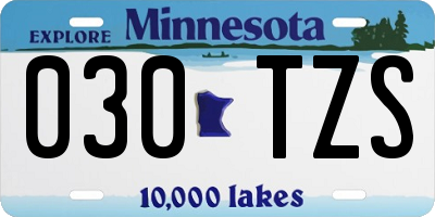MN license plate 030TZS