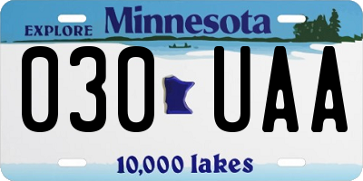 MN license plate 030UAA