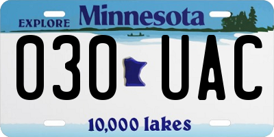 MN license plate 030UAC