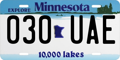 MN license plate 030UAE