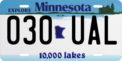 MN license plate 030UAL