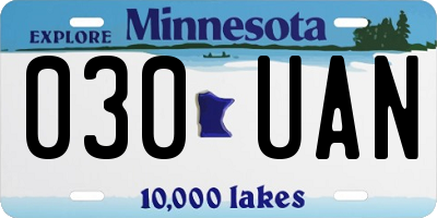 MN license plate 030UAN