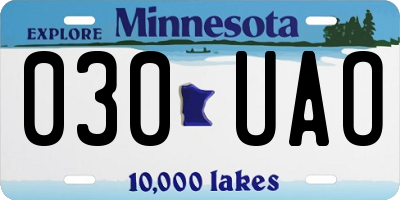 MN license plate 030UAO