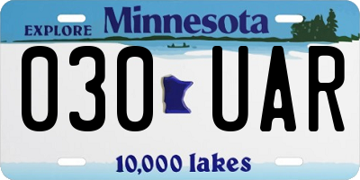 MN license plate 030UAR