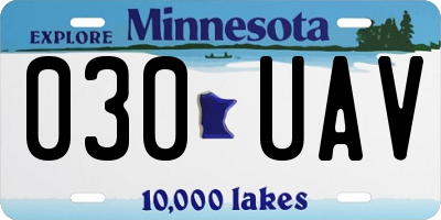 MN license plate 030UAV