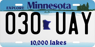 MN license plate 030UAY