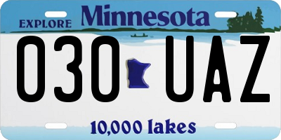 MN license plate 030UAZ