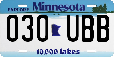 MN license plate 030UBB