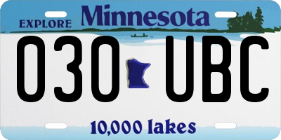 MN license plate 030UBC