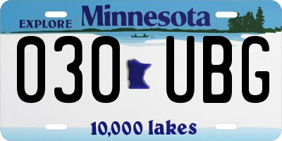 MN license plate 030UBG