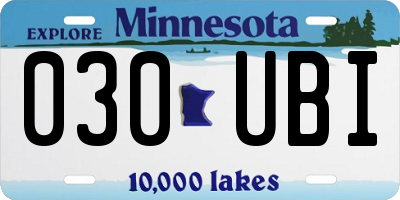 MN license plate 030UBI