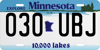 MN license plate 030UBJ
