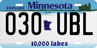 MN license plate 030UBL