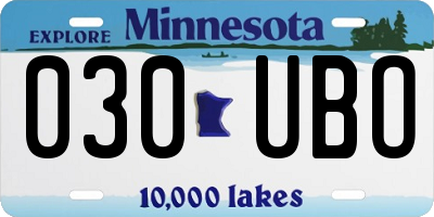 MN license plate 030UBO