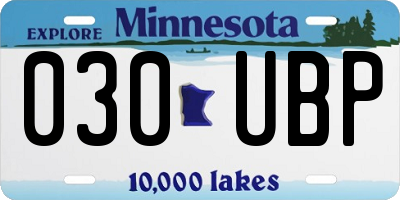 MN license plate 030UBP