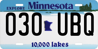 MN license plate 030UBQ