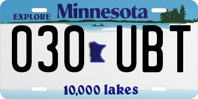 MN license plate 030UBT