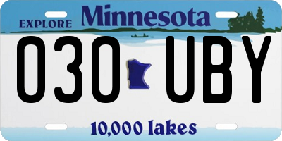 MN license plate 030UBY