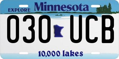 MN license plate 030UCB