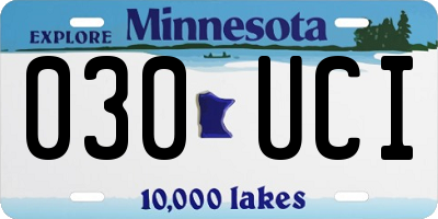 MN license plate 030UCI