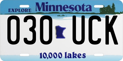 MN license plate 030UCK