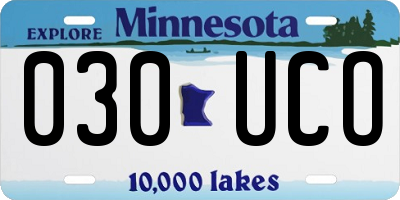 MN license plate 030UCO