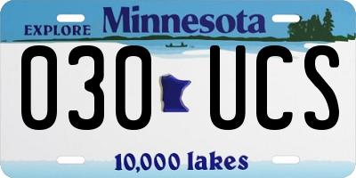 MN license plate 030UCS