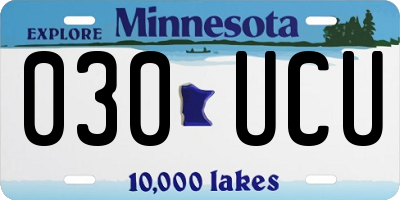 MN license plate 030UCU