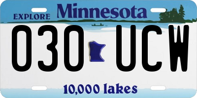 MN license plate 030UCW