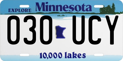 MN license plate 030UCY