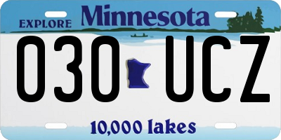 MN license plate 030UCZ