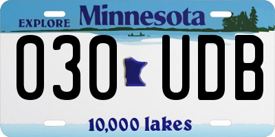 MN license plate 030UDB